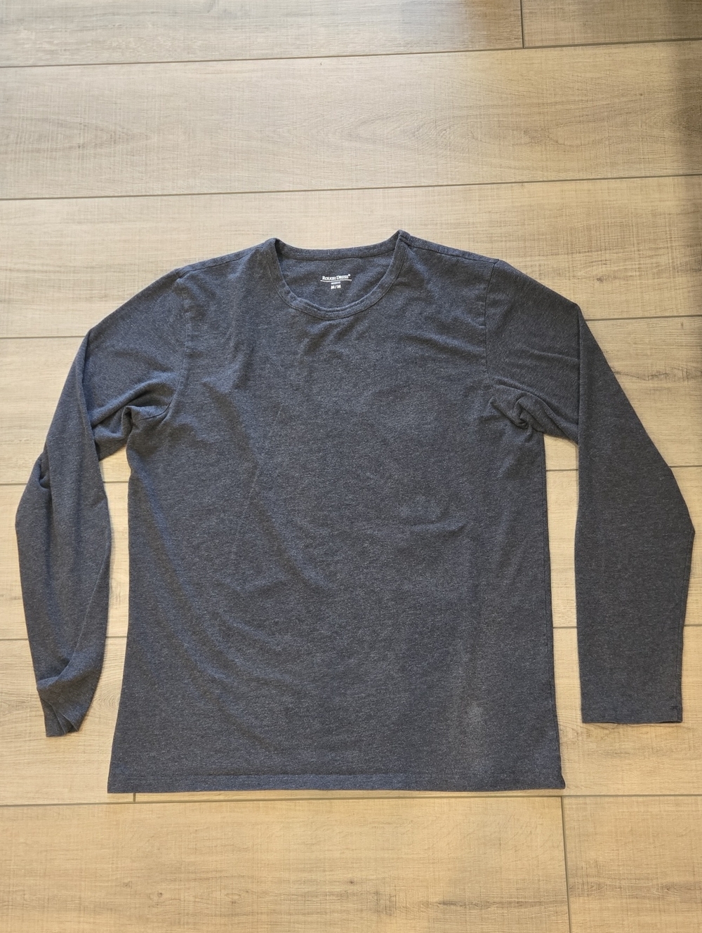 Men's Long-Sleeve Crewneck Shirt in Dark Charcoal